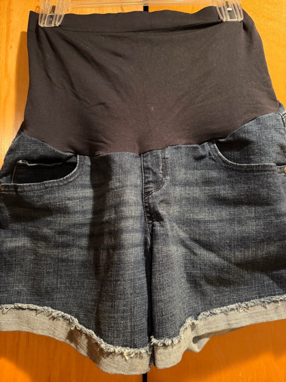 Sonoma Black Waistband Dark Denim Maternity Shorts